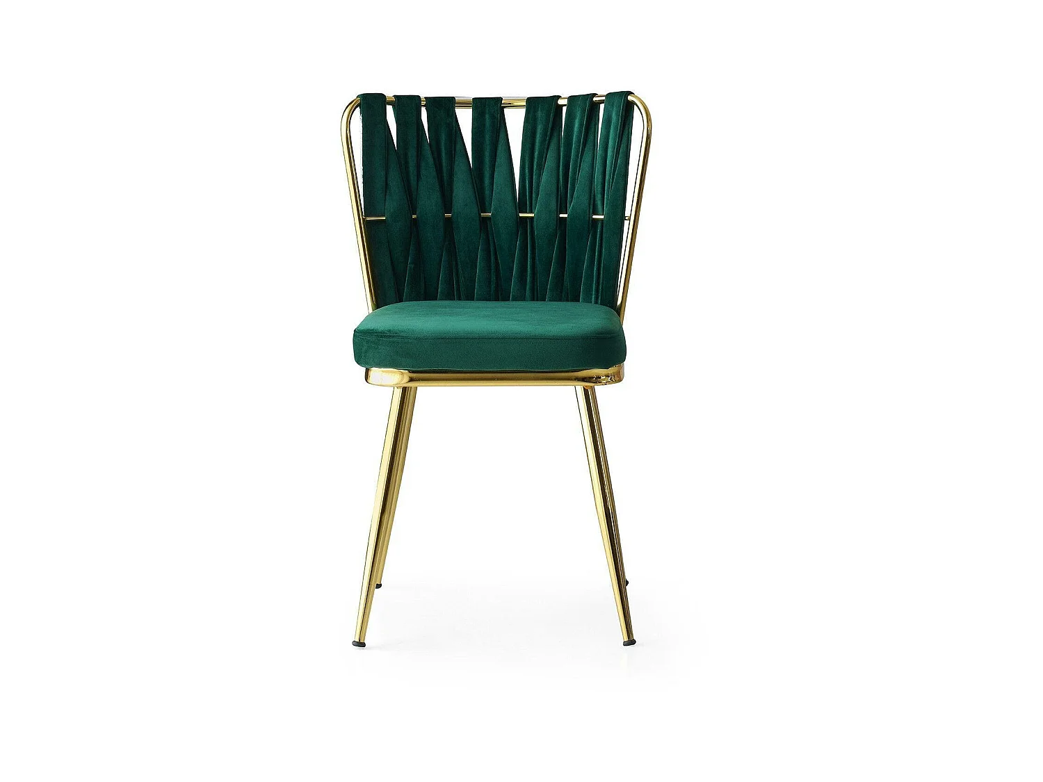 Ribaldi groen fluwelen design stoel en gouden poten - Set van 2