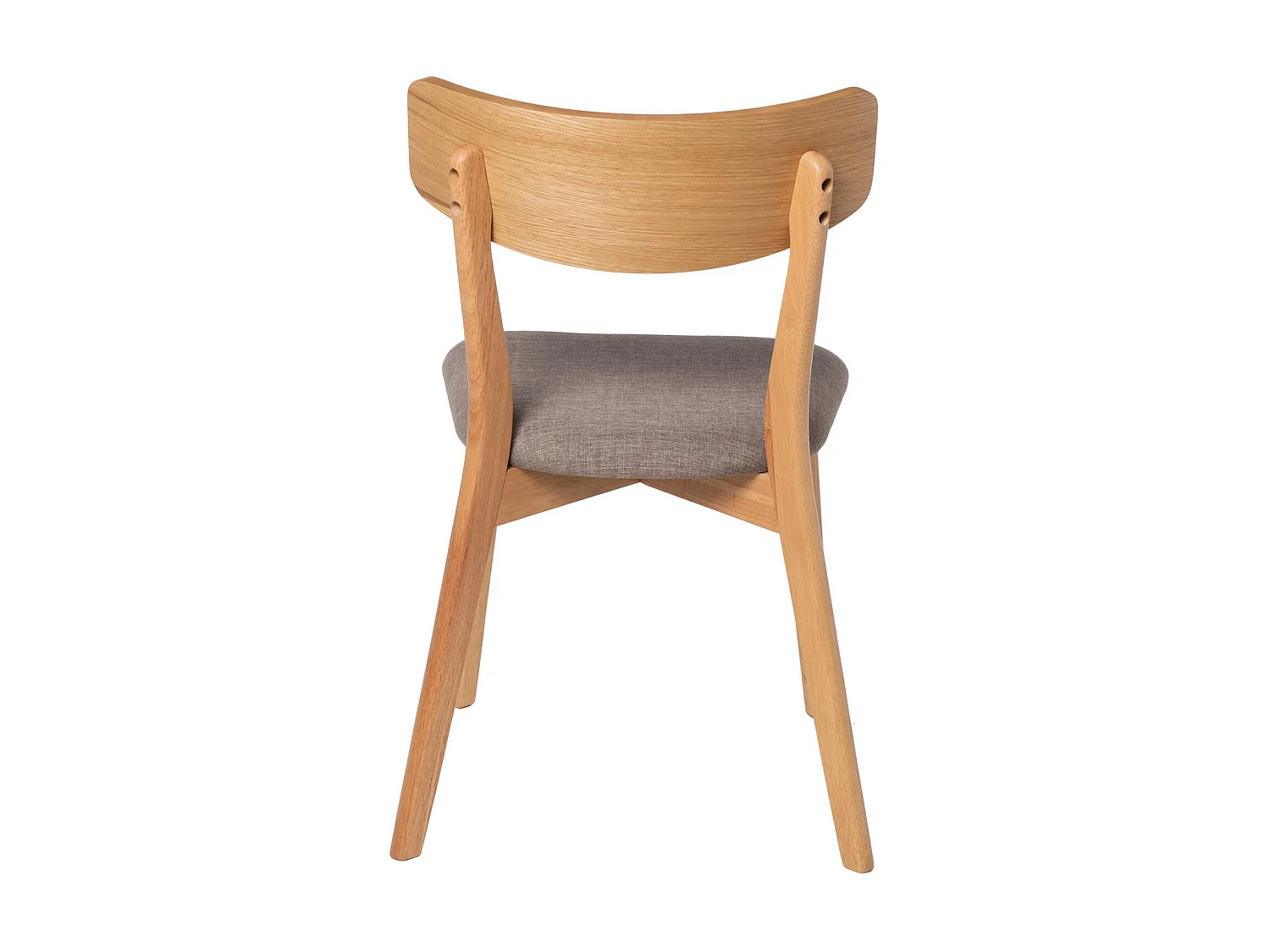 Chaise en bois de chêne et tissu gris clair Reka