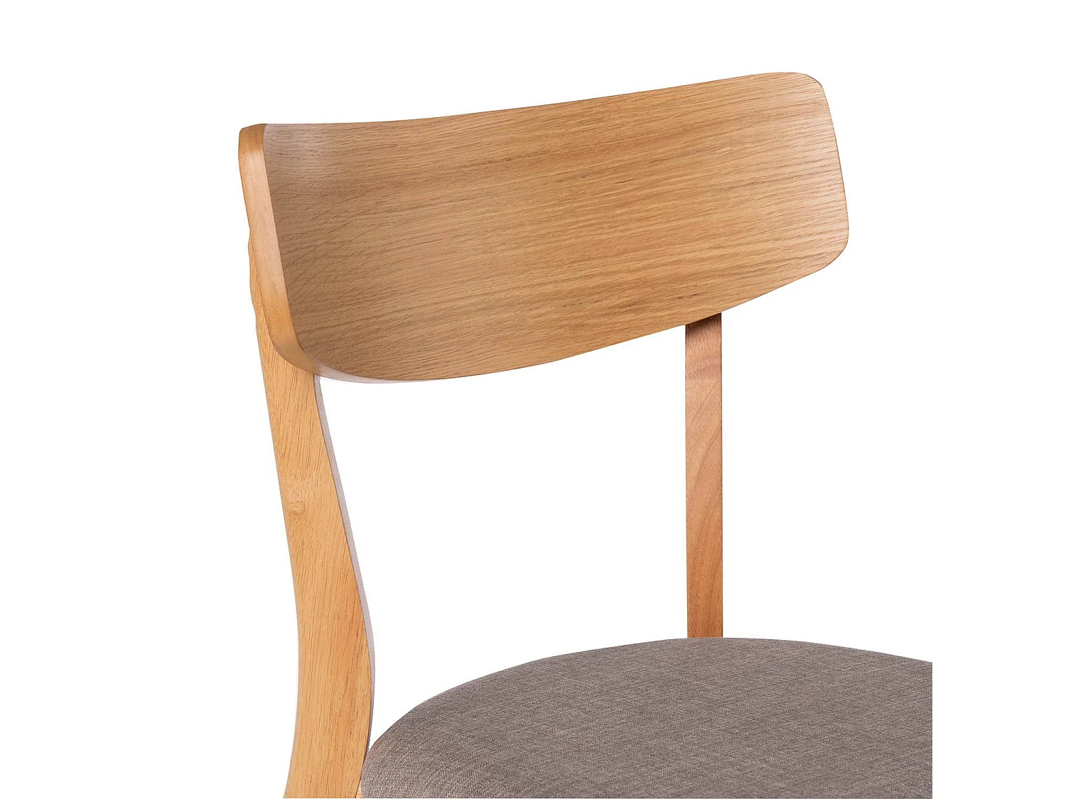 Chaise en bois de chêne et tissu gris clair Reka