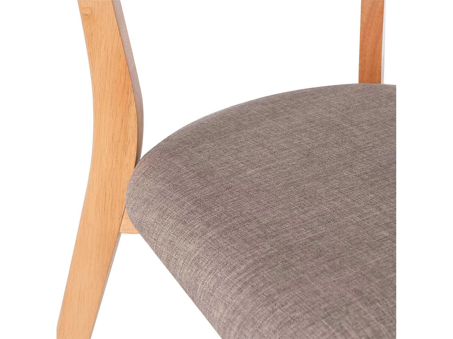 Chaise en bois de chêne et tissu gris clair Reka