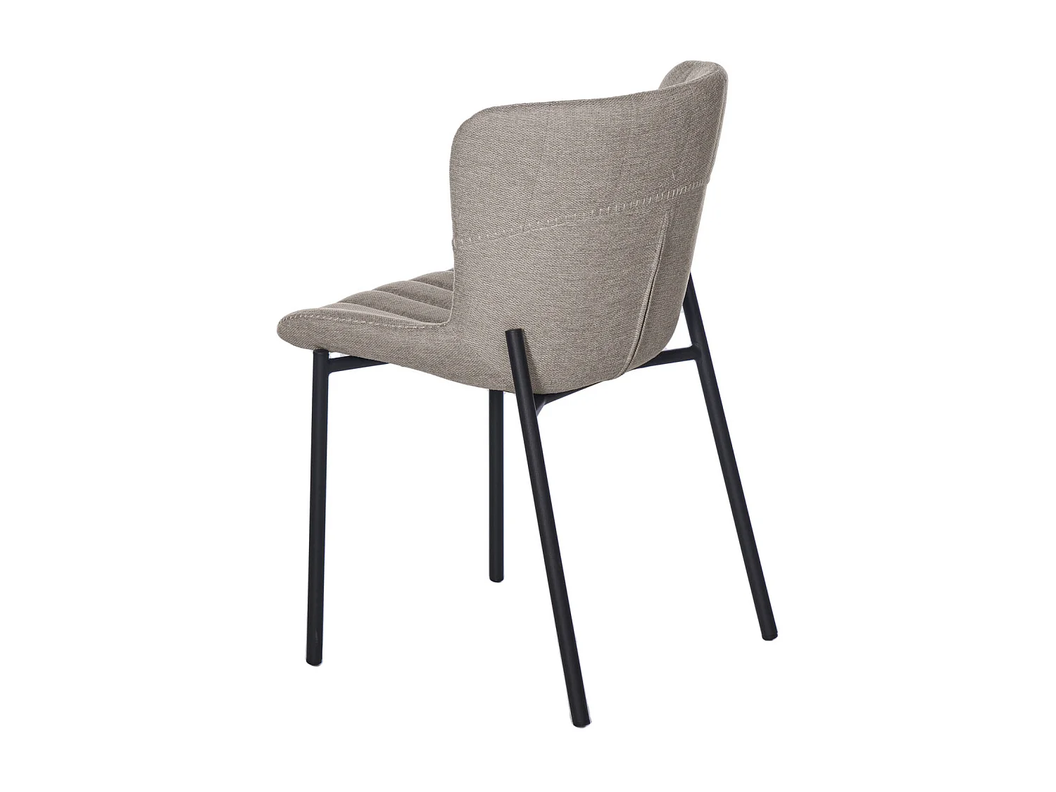 Chaise design tissu gris clair et pieds métal noir Galia