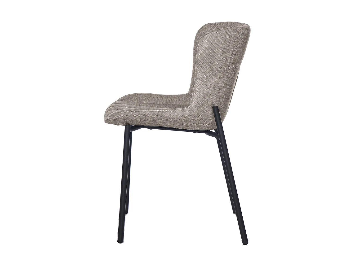 Chaise design tissu gris clair et pieds métal noir Galia