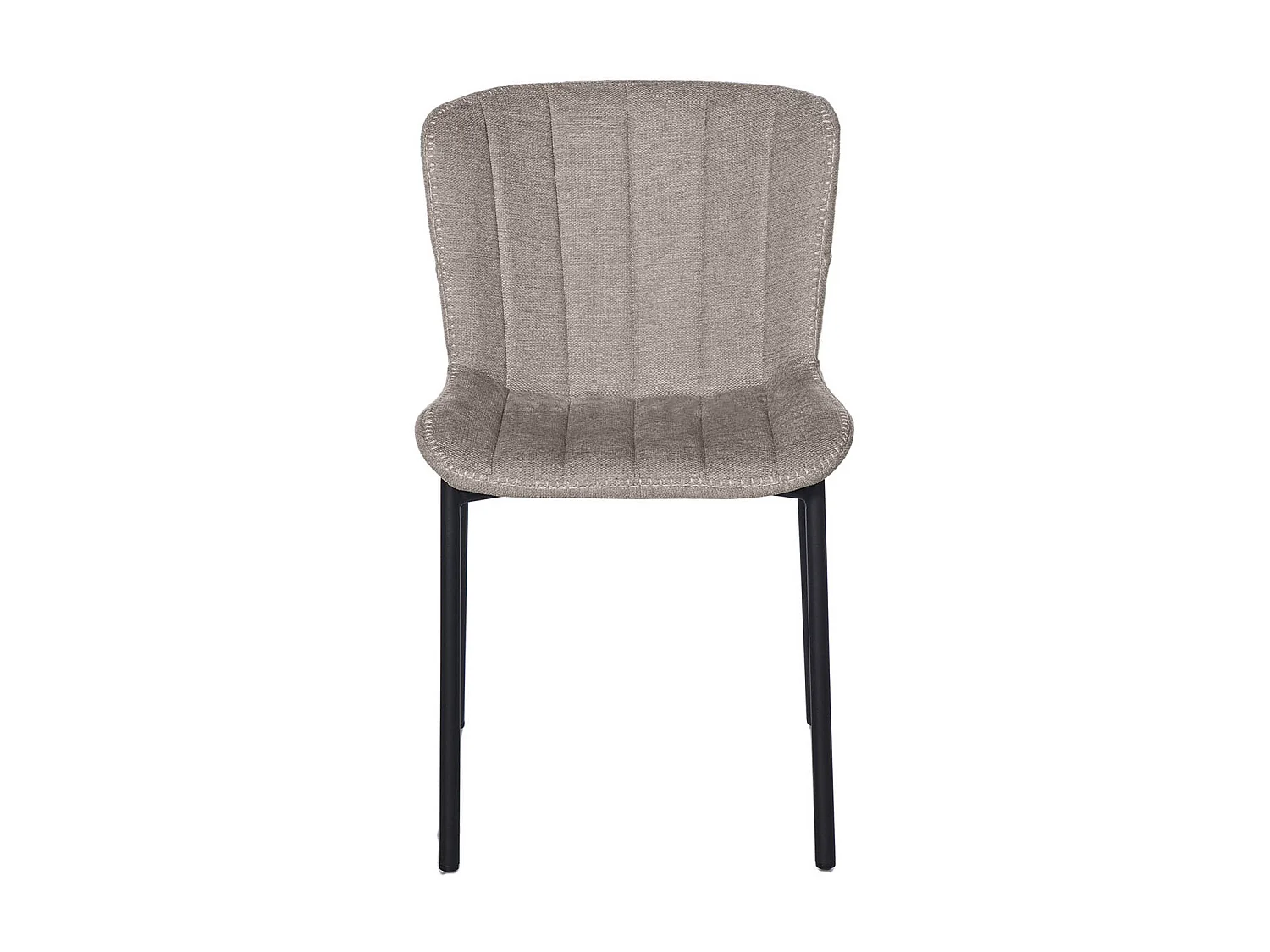 Chaise design tissu gris clair et pieds métal noir Galia