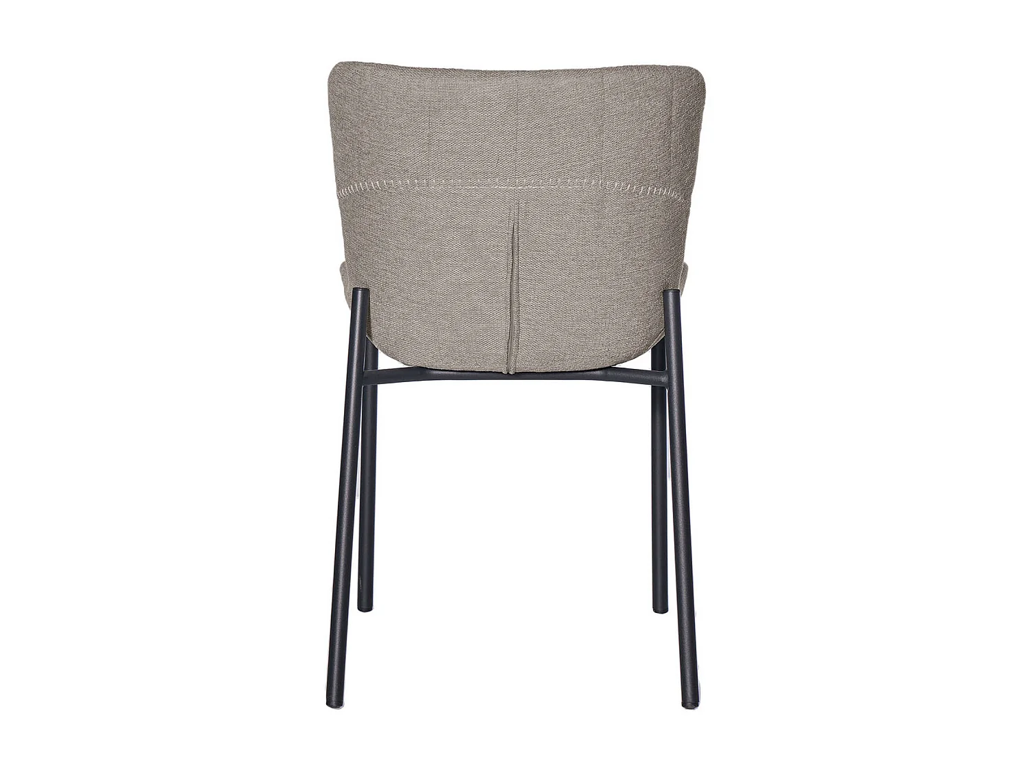 Chaise design tissu gris clair et pieds métal noir Galia