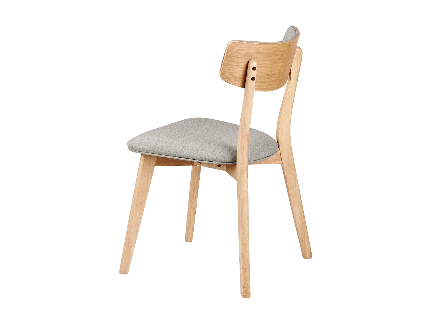 Chaise en bois et tissu Bonka – Élégance et confort-Couleur Naturel/Gris