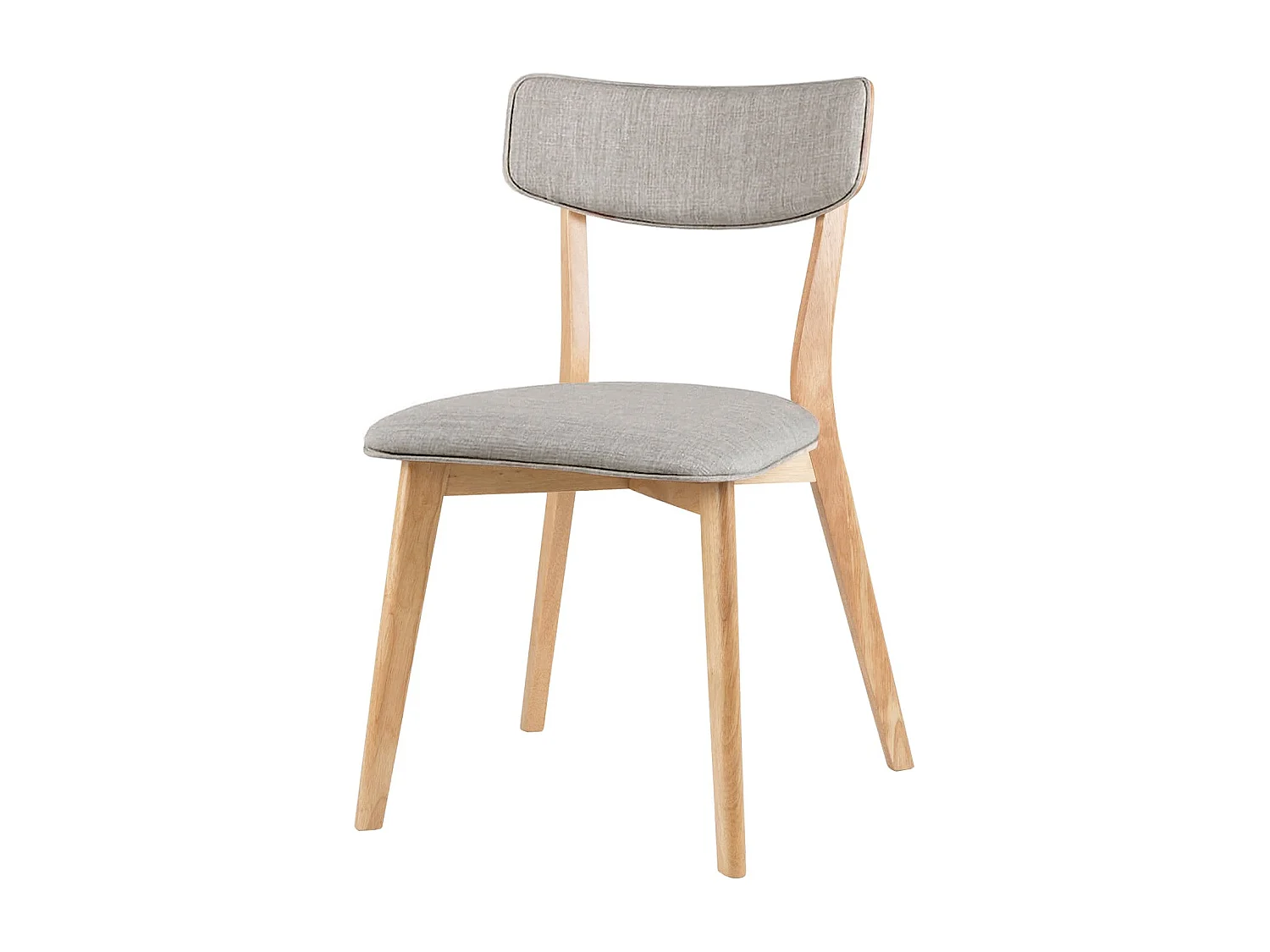 Chaise en bois et tissu Bonka – Élégance et confort-Couleur Naturel/Gris