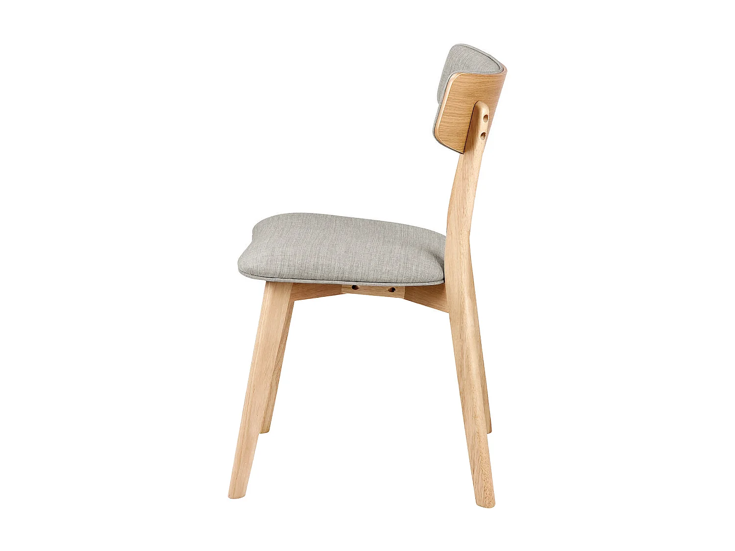 Chaise en bois et tissu Bonka – Élégance et confort-Couleur Naturel/Gris