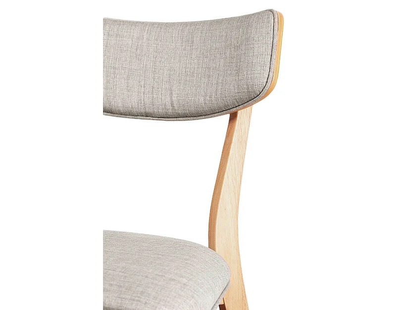 Chaise en bois et tissu Bonka – Élégance et confort-Couleur Naturel/Gris