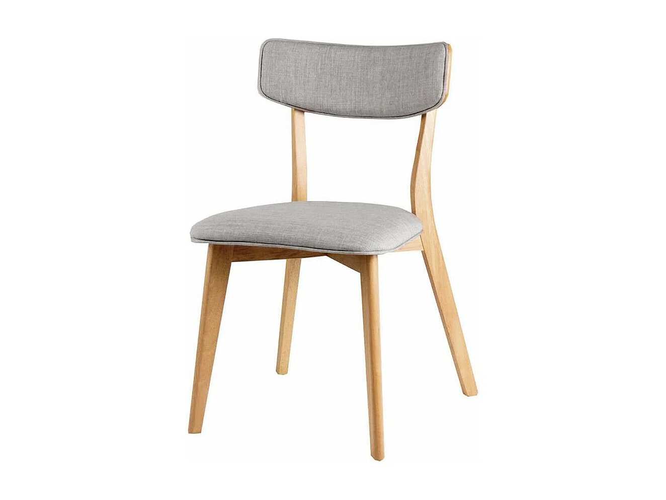 Chaise en bois et tissu Bonka – Élégance et confort-Couleur Naturel/Gris