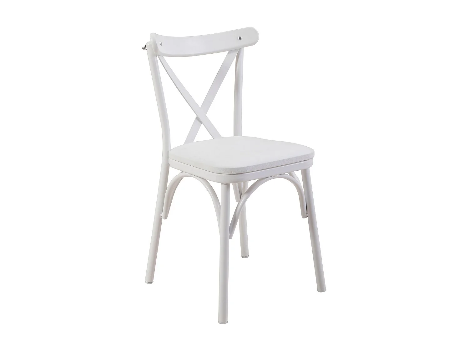 Chaise Kortal en bois et métal - Élégance rustique pour la cuisine-Couleur Blanc-Pack Unité