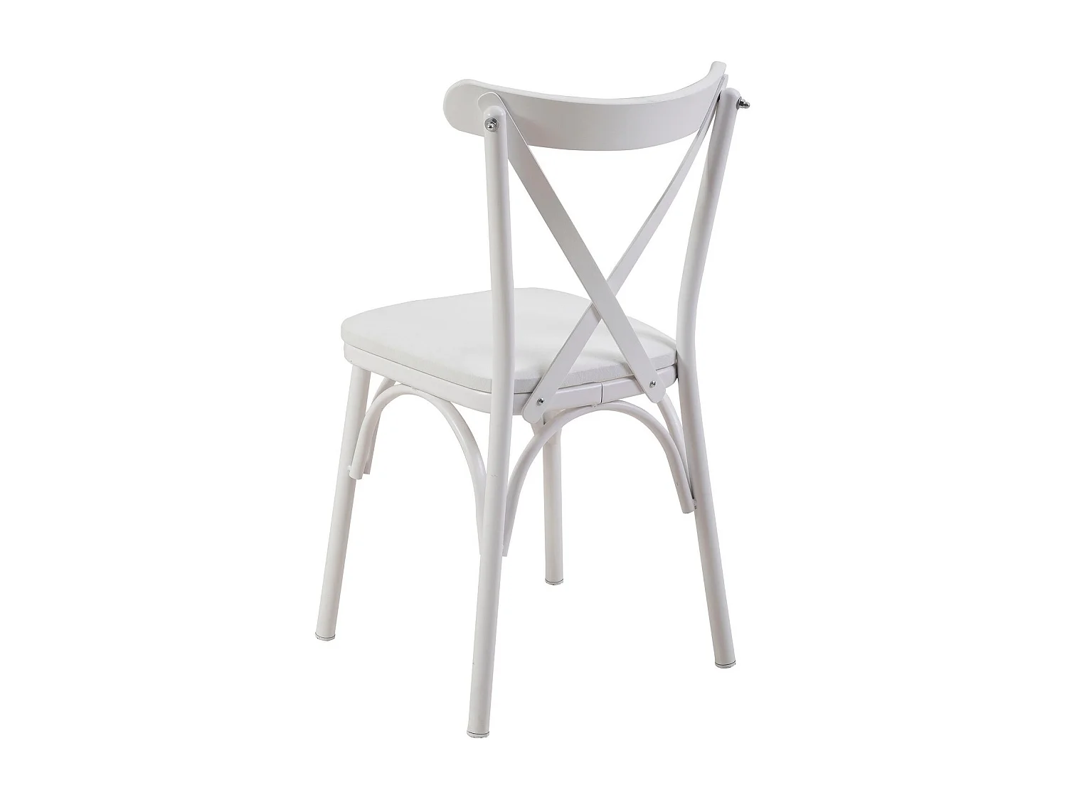 Chaise Kortal en bois et métal - Élégance rustique pour la cuisine-Couleur Blanc-Pack Unité