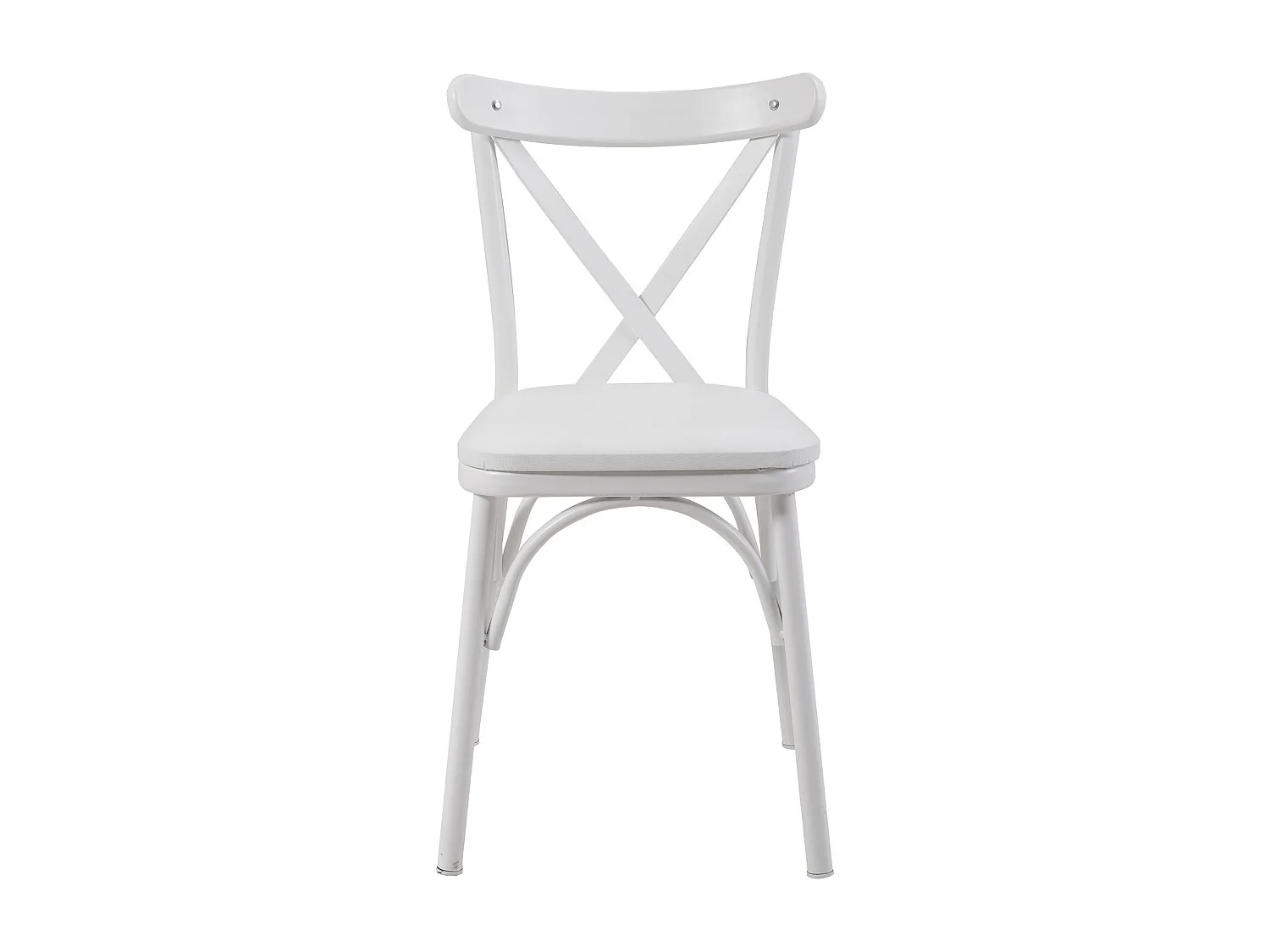 Chaise Kortal en bois et métal - Élégance rustique pour la cuisine-Couleur Blanc-Pack Unité