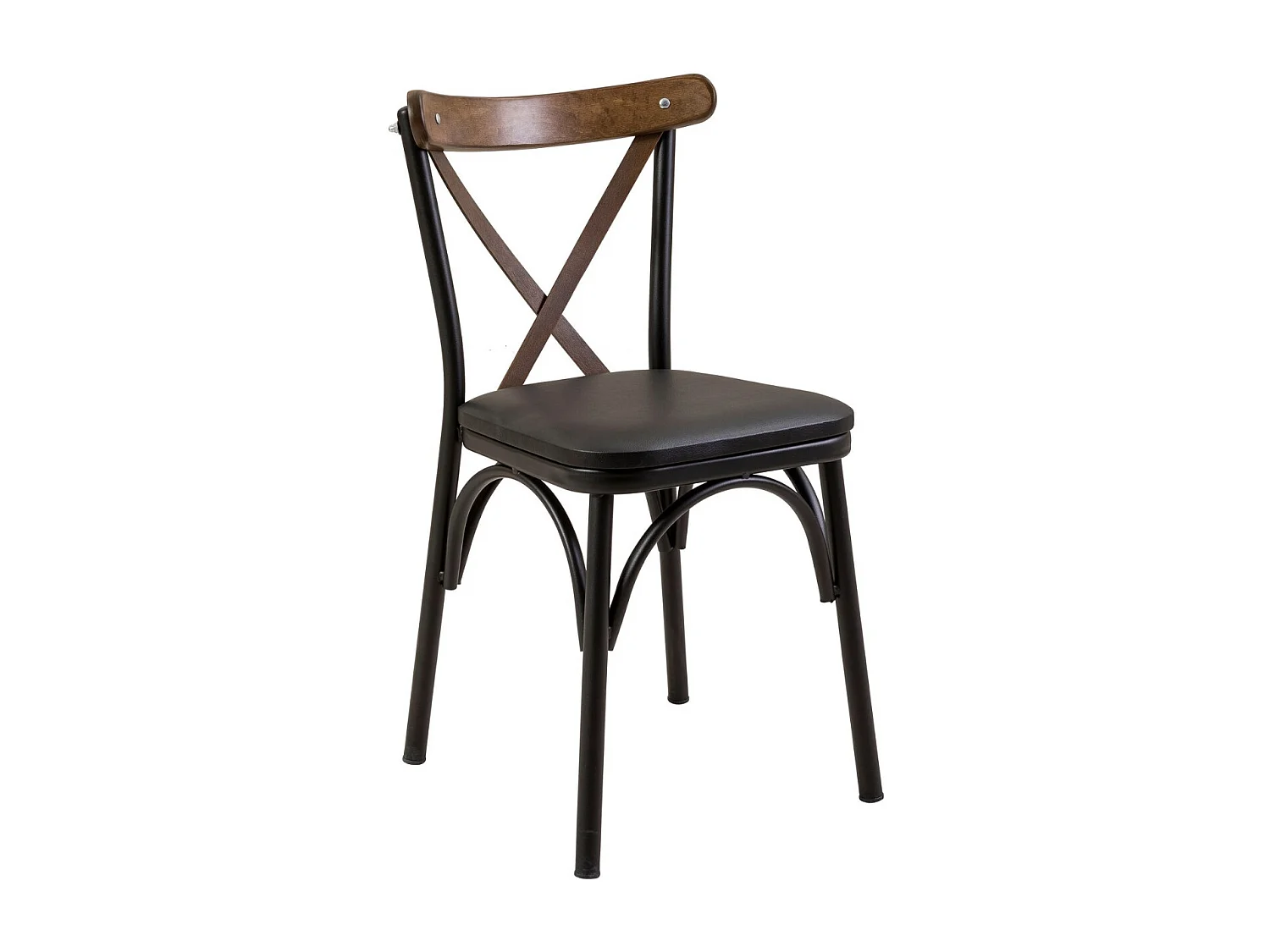 Chaise Kortal en bois et métal - Élégance rustique pour la cuisine-Couleur Blanc-Pack Unité