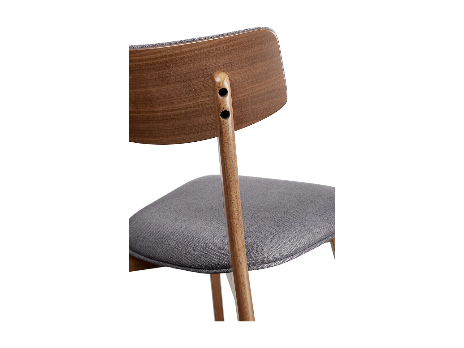 Chaise en bois et tissu Bonka – Élégance et confort-Couleur Marron/Gris foncé