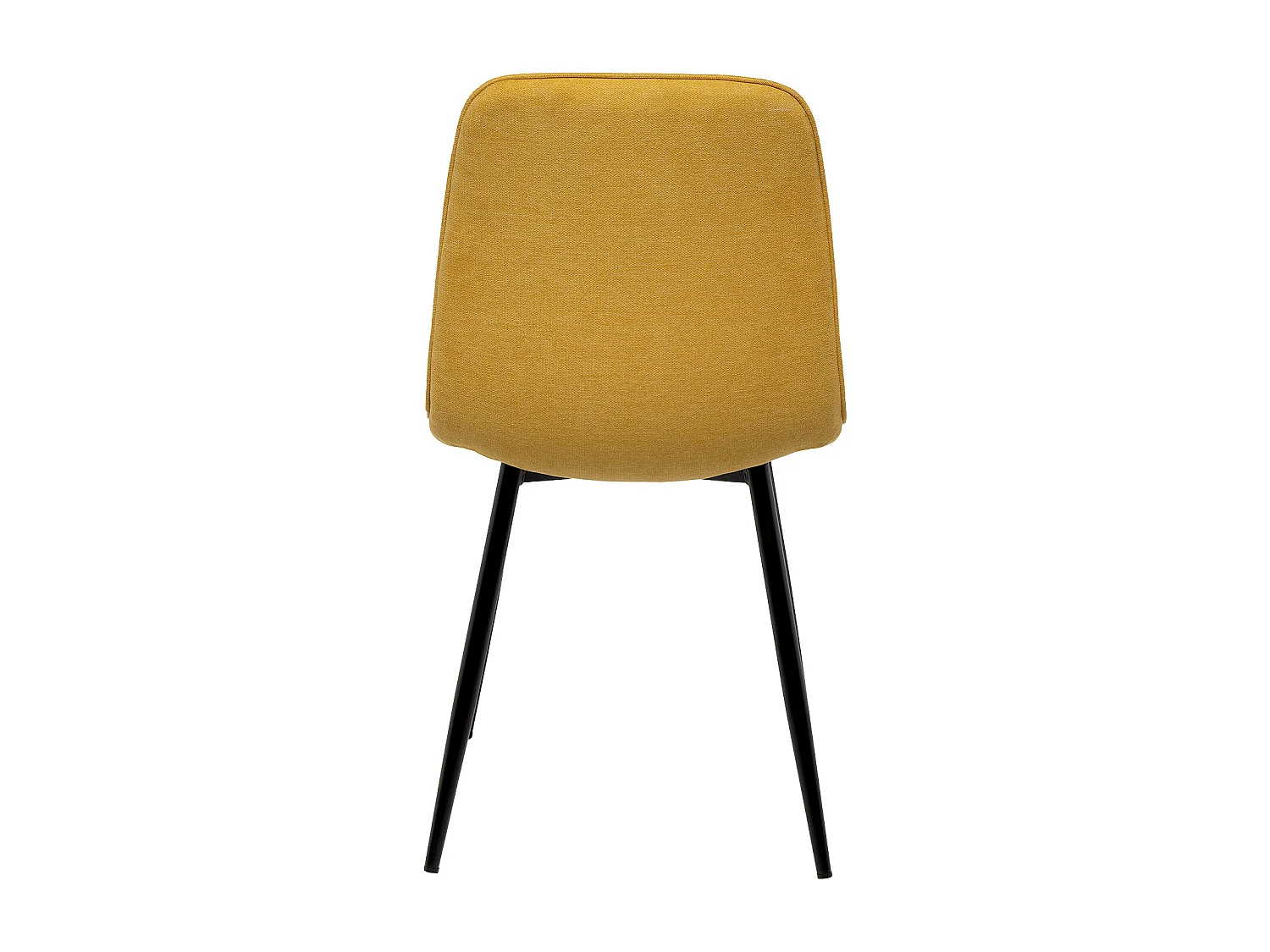 Chaise en tissu avec pieds en métal noir Klara – Lignes incurvées et élégance intemporelle-Couleur Jaune moutarde