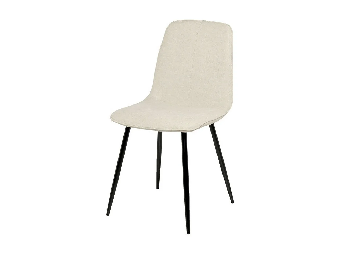 Chaise en tissu avec pieds en métal noir Klara – Lignes incurvées et élégance intemporelle-Couleur Jaune moutarde