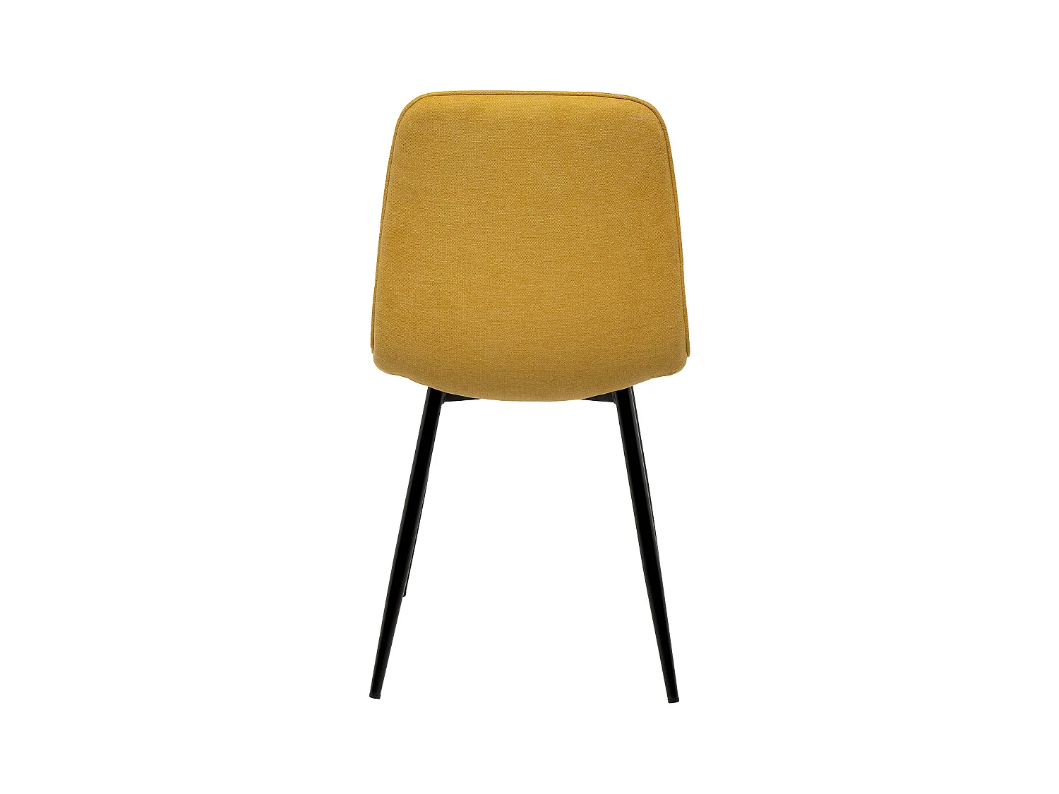 Chaise en tissu avec pieds en métal noir Klara – Lignes incurvées et élégance intemporelle-Couleur Jaune moutarde