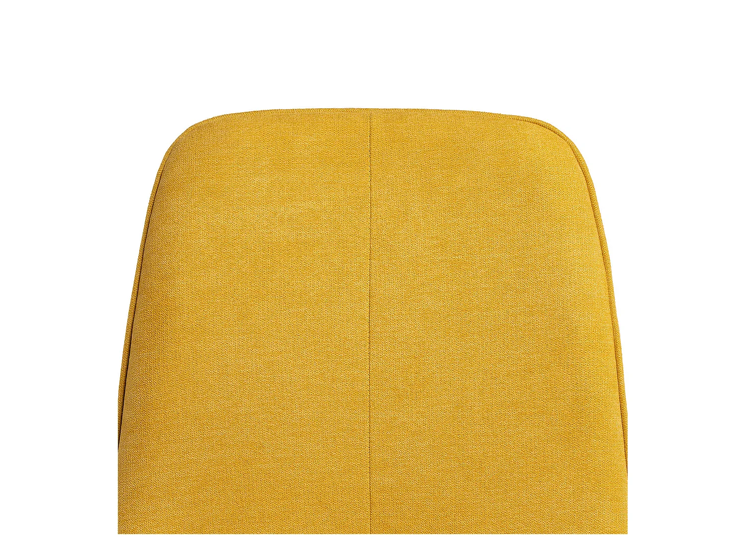 Chaise en tissu avec pieds en métal noir Klara – Lignes incurvées et élégance intemporelle-Couleur Jaune moutarde