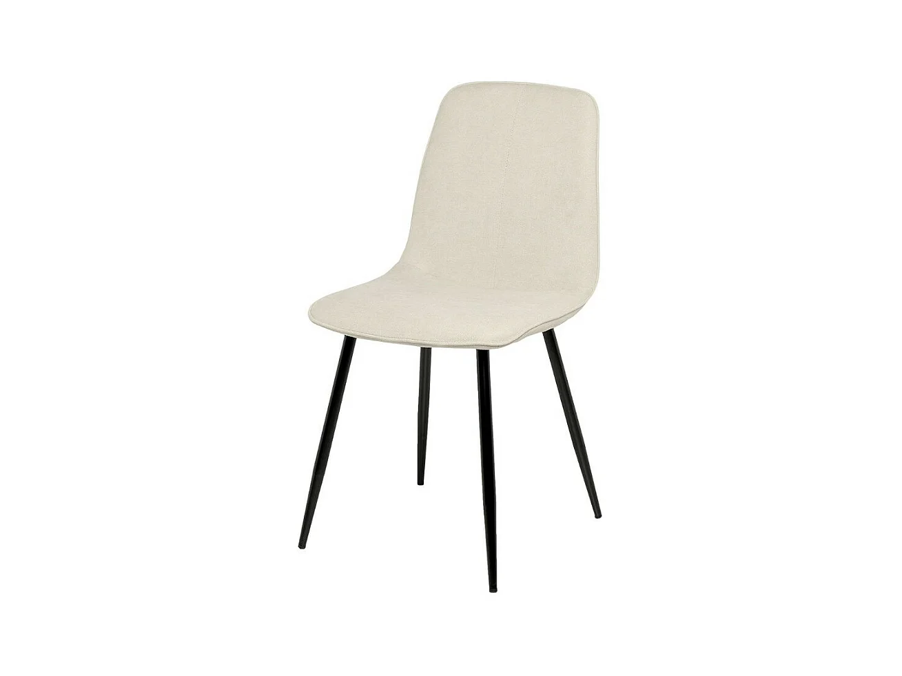 Chaise en tissu avec pieds en métal noir Klara – Lignes incurvées et élégance intemporelle-Couleur Jaune moutarde
