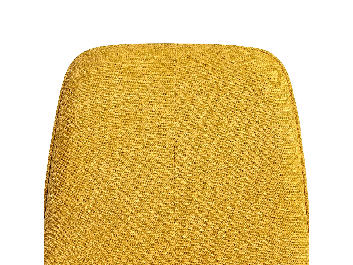 Chaise en tissu avec pieds en métal noir Klara – Lignes incurvées et élégance intemporelle-Couleur Jaune moutarde