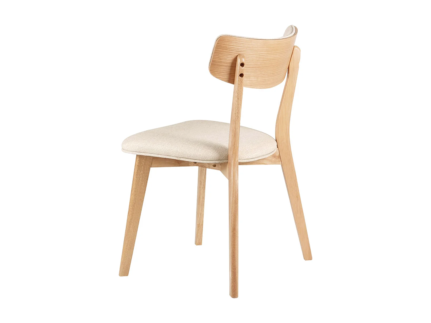 Chaise en bois et tissu Bonka – Élégance et confort-Couleur Naturel/Beige clair