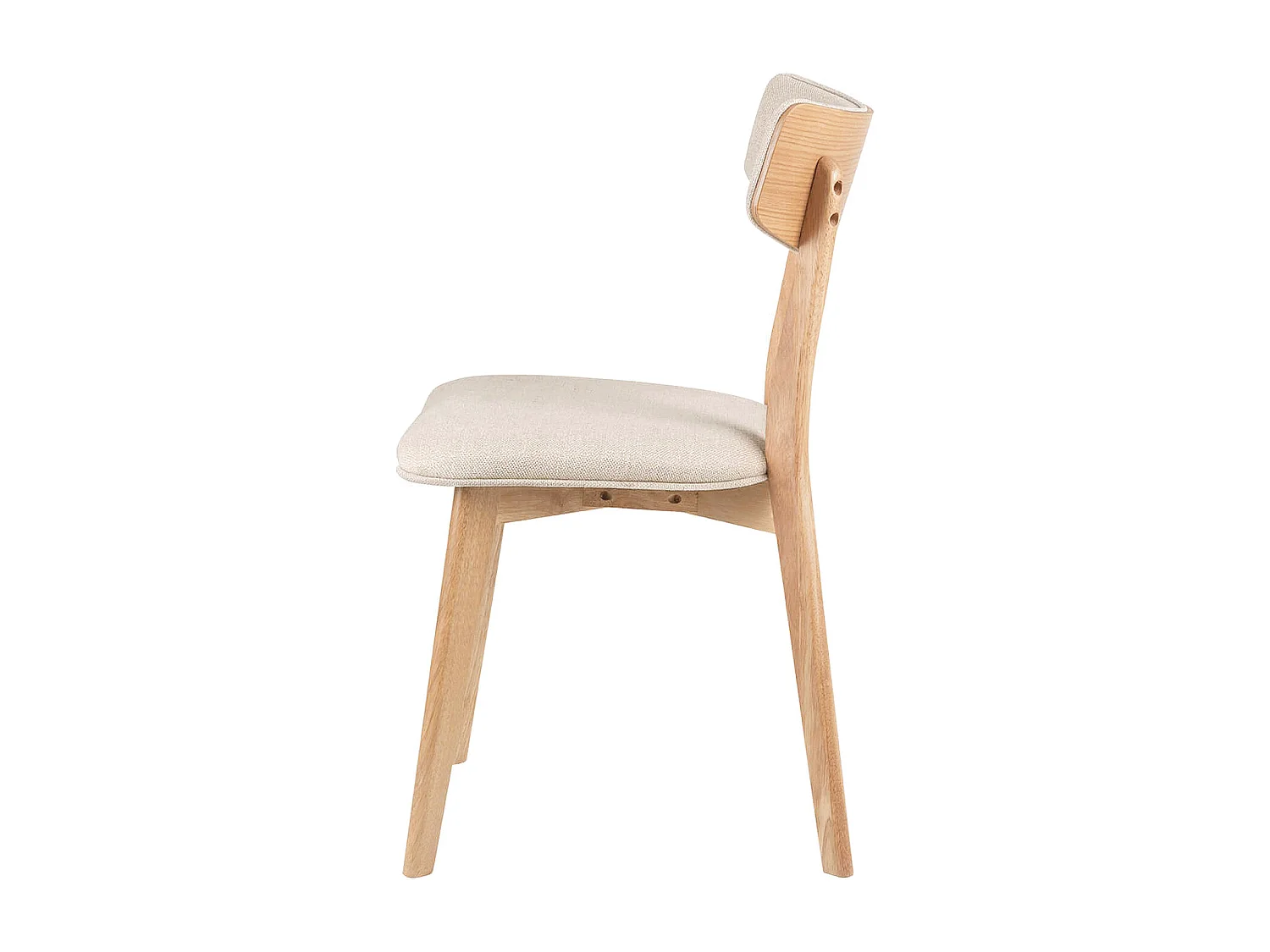 Chaise en bois et tissu Bonka – Élégance et confort-Couleur Naturel/Beige clair
