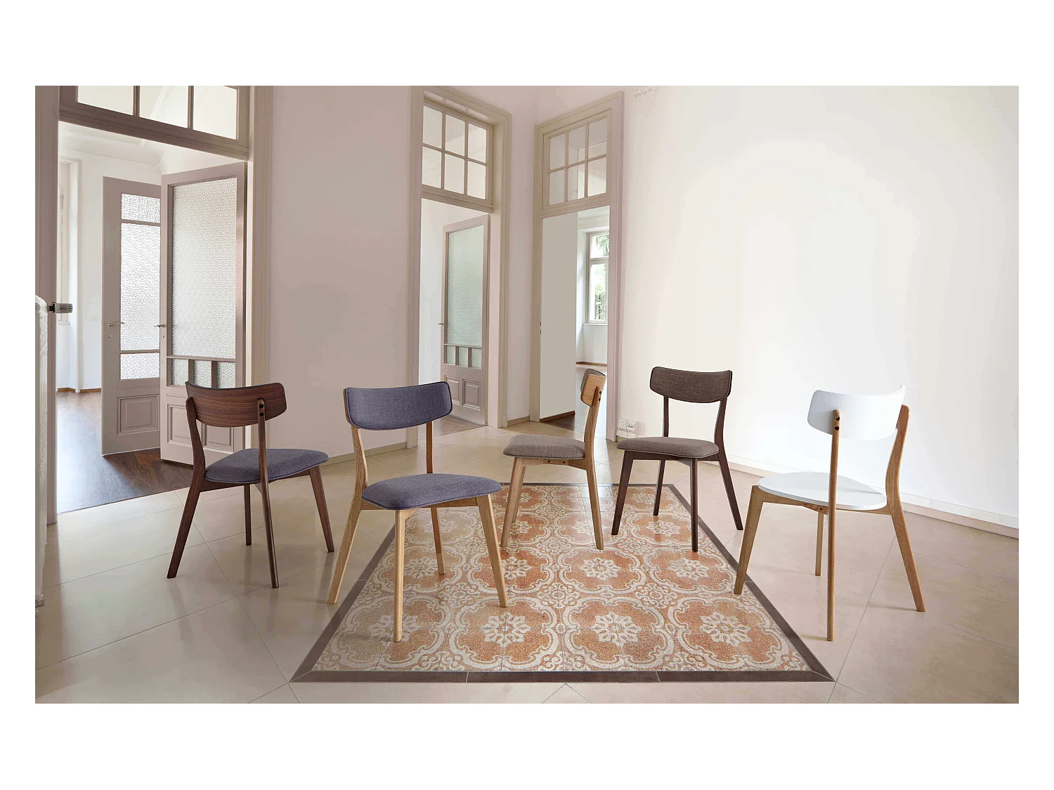 Chaise en bois et tissu Bonka – Élégance et confort-Couleur Naturel/Beige clair