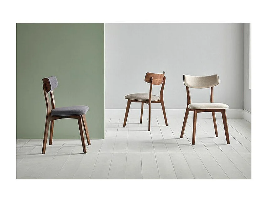 Chaise en bois et tissu Bonka – Élégance et confort-Couleur Naturel/Beige clair