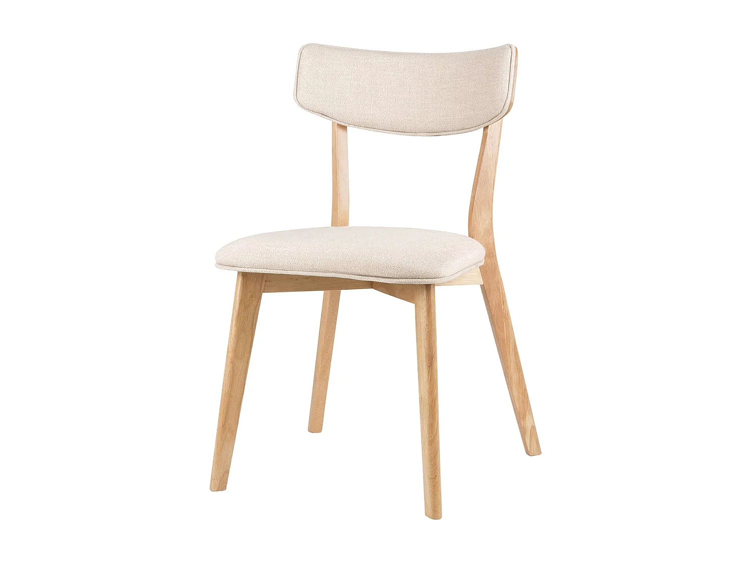 Chaise en bois et tissu Bonka – Élégance et confort-Couleur Naturel/Beige clair
