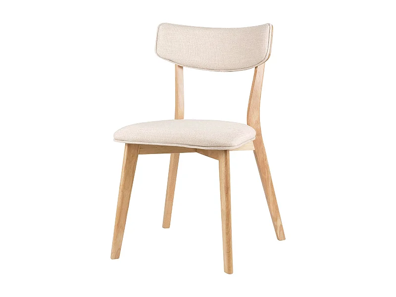 Chaise en bois et tissu Bonka – Élégance et confort-Couleur Naturel/Beige clair