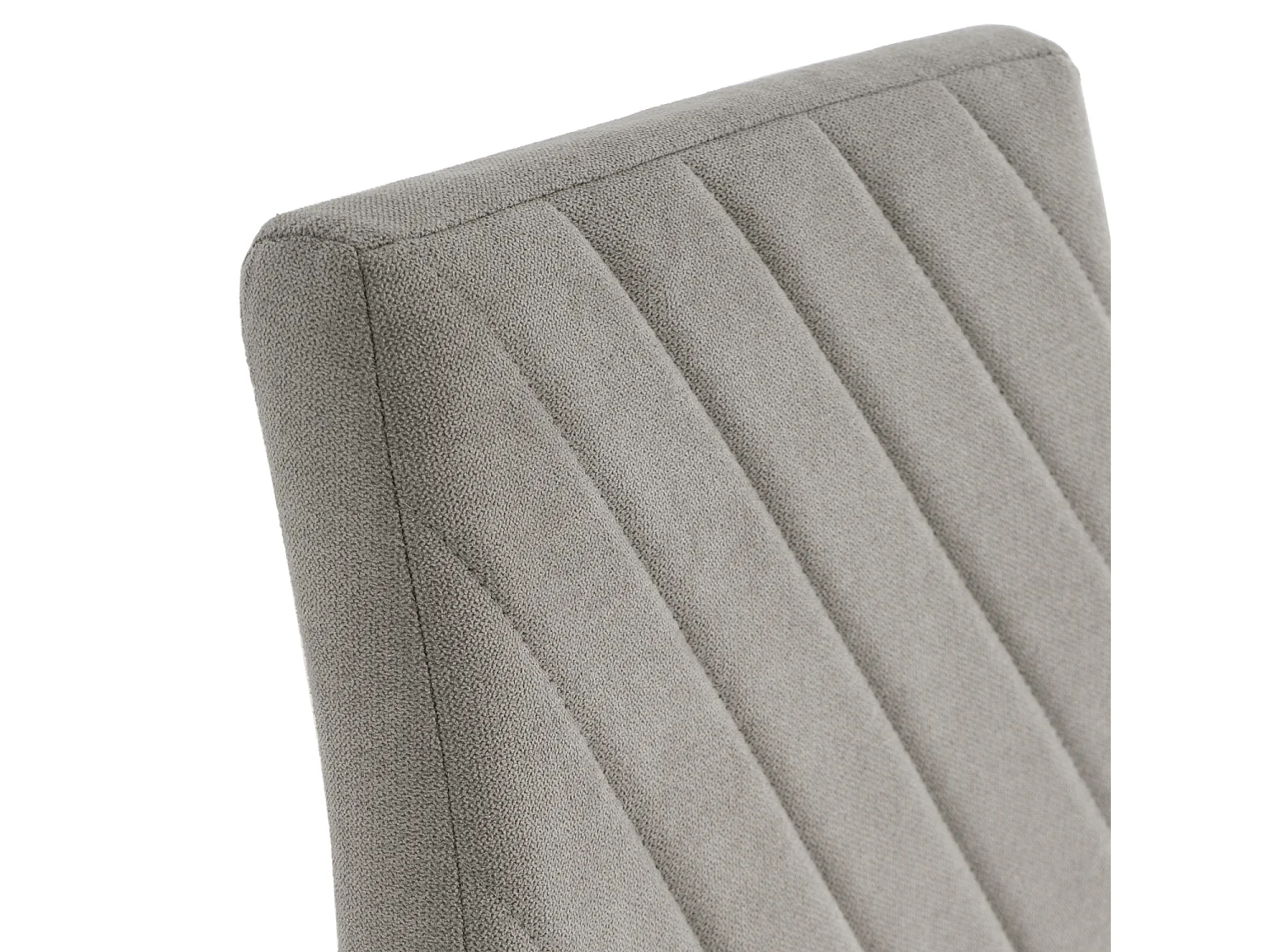 Chaise confort Teva – Tissu matelassé et pieds métal noir pour intérieur moderne-Couleur Gris clair