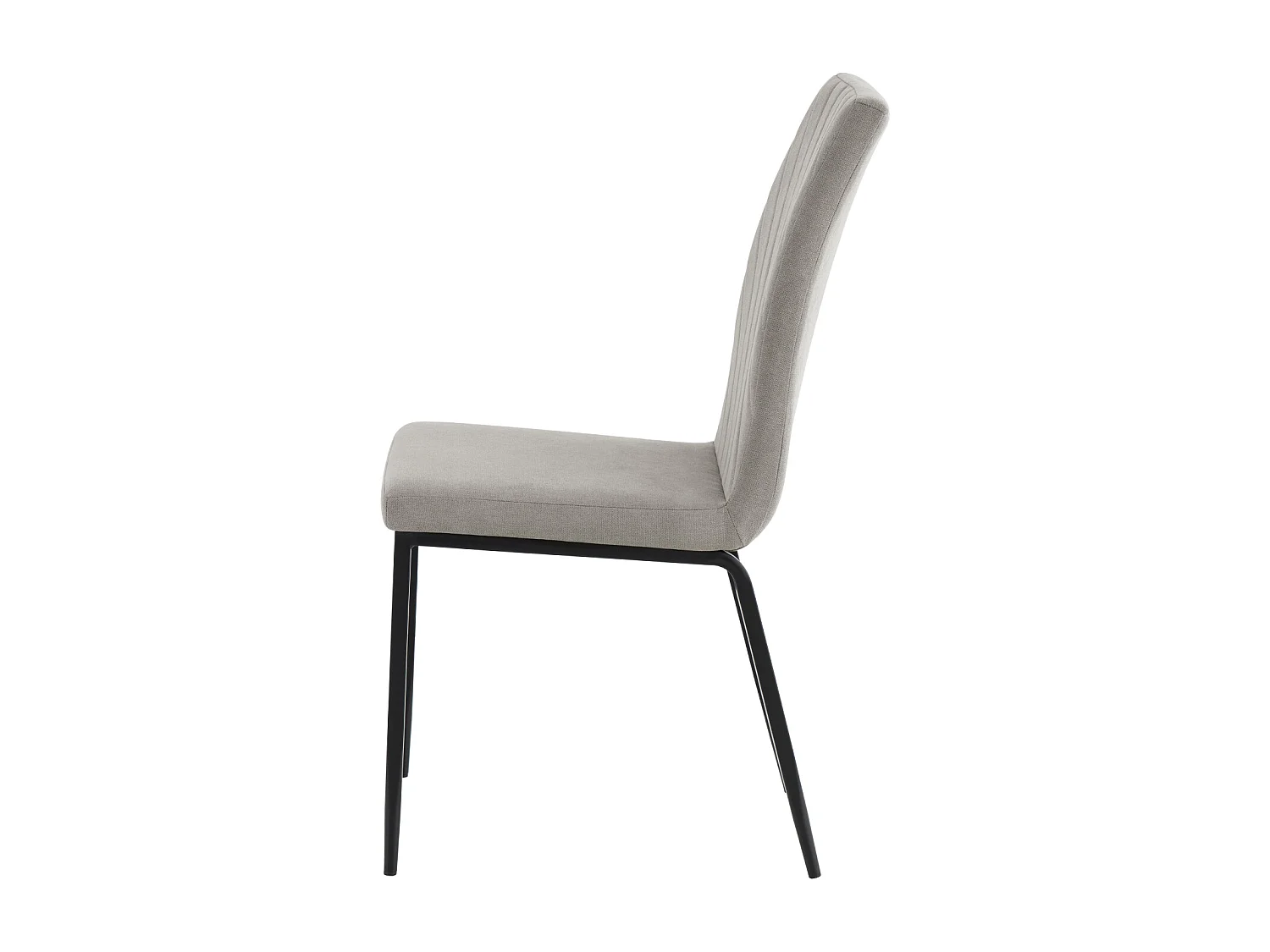 Chaise confort Teva – Tissu matelassé et pieds métal noir pour intérieur moderne-Couleur Gris clair