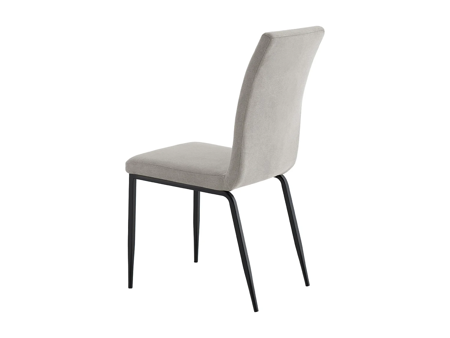 Chaise confort Teva – Tissu matelassé et pieds métal noir pour intérieur moderne-Couleur Gris clair