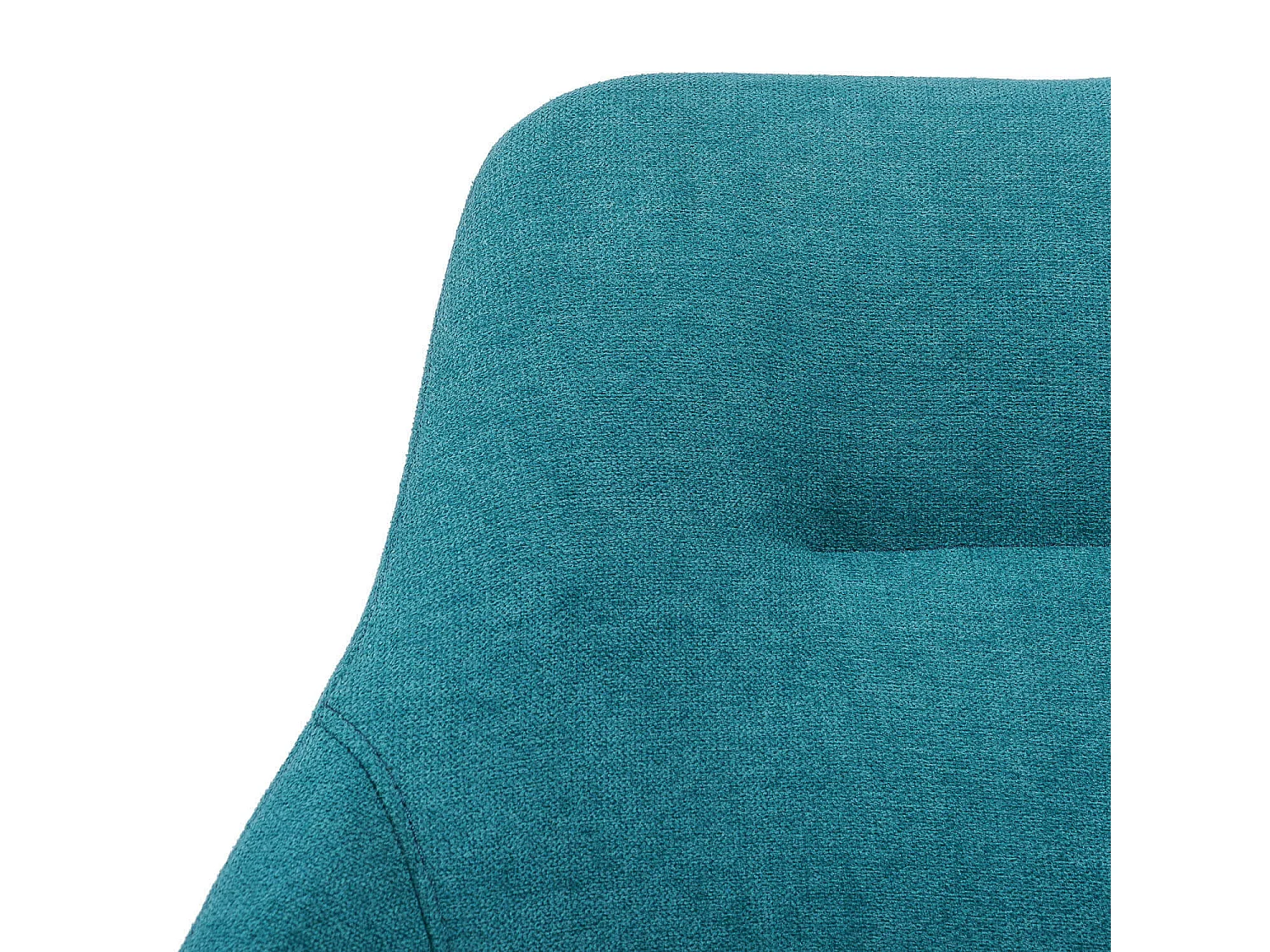 Chaise pivotante à 180º avec accoudoirs tissu bleu et pieds métal noir Kalo