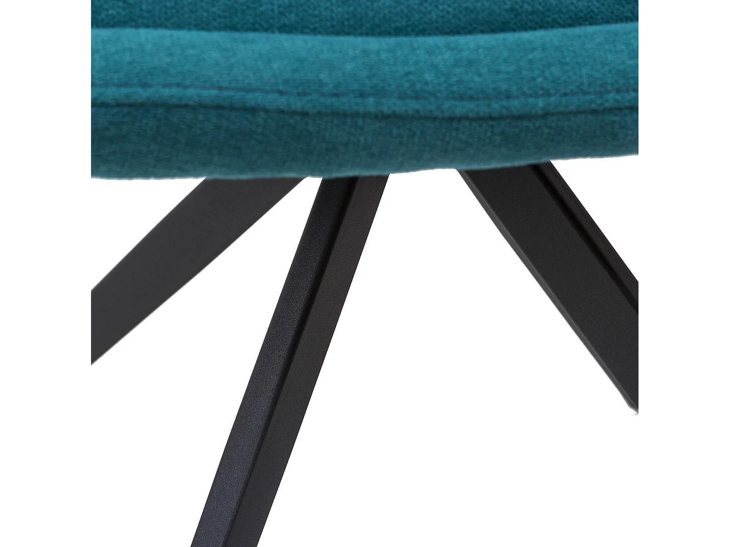 Chaise pivotante à 180º avec accoudoirs tissu bleu et pieds métal noir Kalo