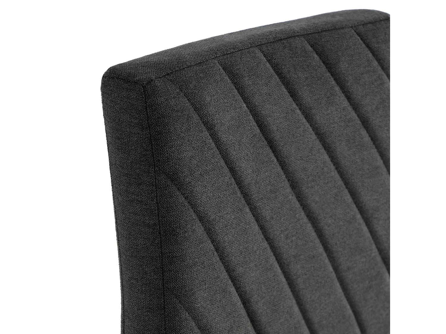 Chaise confort Teva – Tissu matelassé et pieds métal noir pour intérieur moderne-Couleur Gris foncé