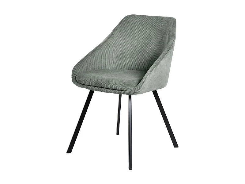 Chaise moderne Maggie - Élégance en velours et pieds métal noir-Couleur Vert menthe