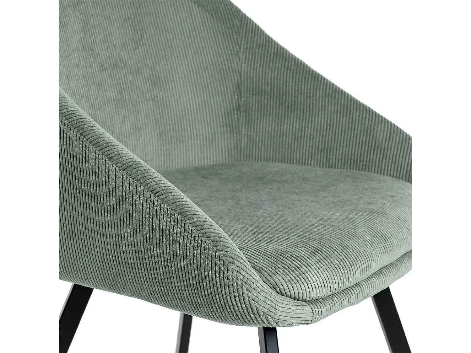 Chaise moderne Maggie - Élégance en velours et pieds métal noir-Couleur Vert menthe