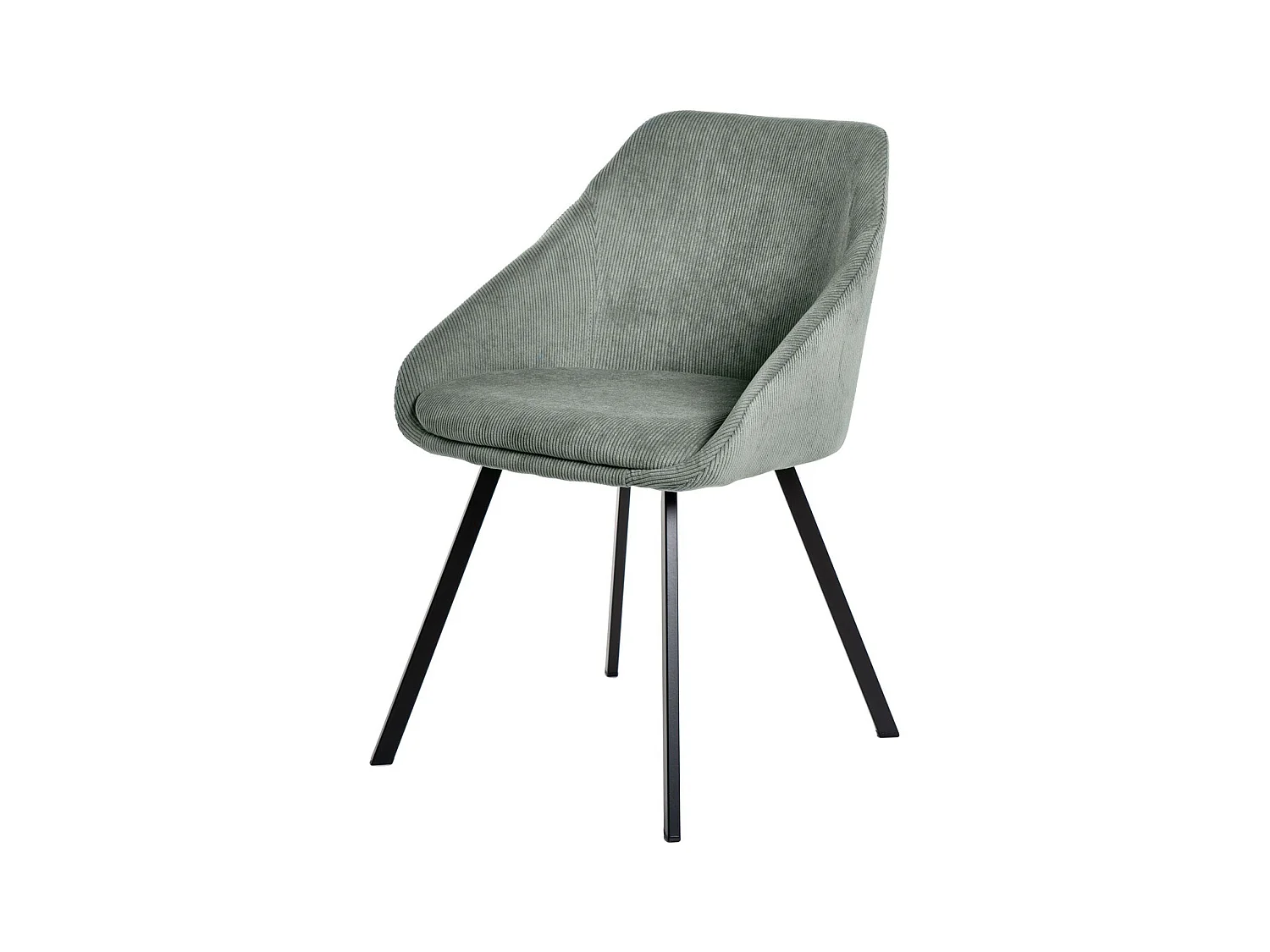 Chaise moderne Maggie - Élégance en velours et pieds métal noir-Couleur Vert menthe