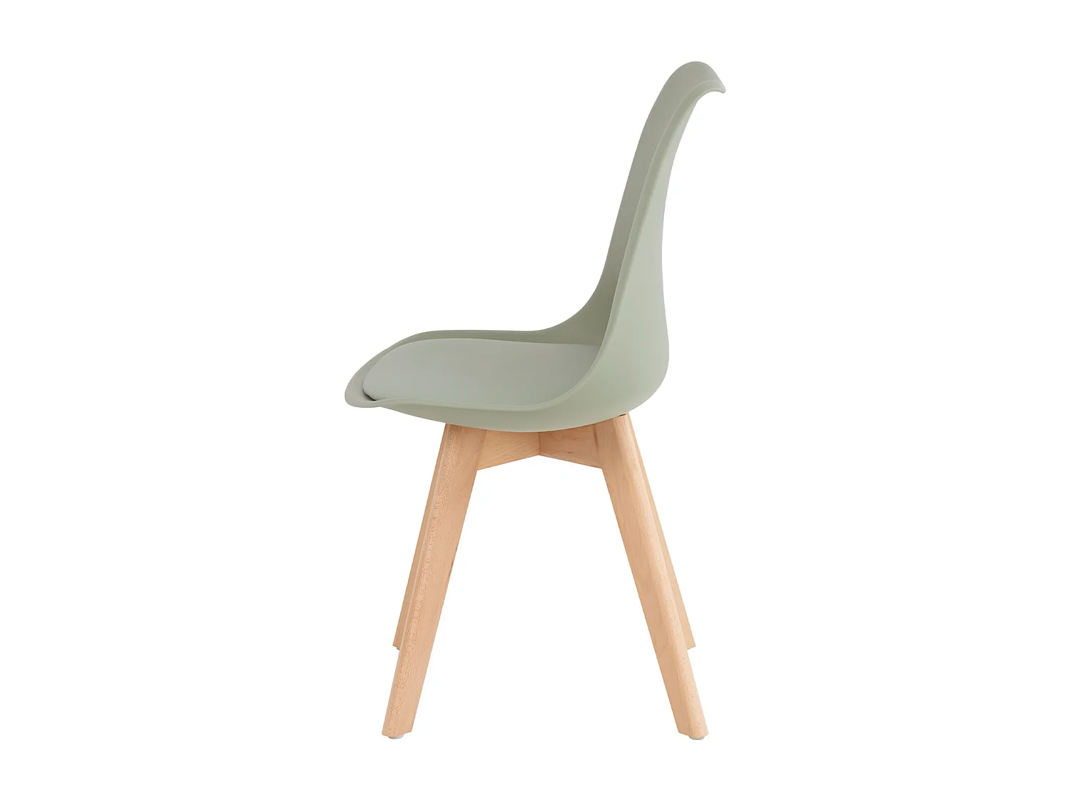 Chaise scandinave premium Karyna – Assise en simili cuir et pieds en bois de Hêtre-Couleur Vert céladon