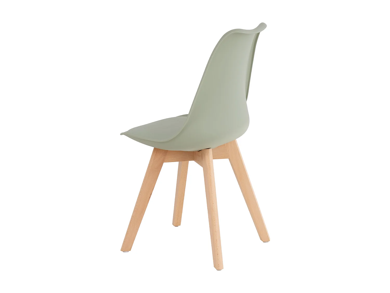Chaise scandinave premium Karyna – Assise en simili cuir et pieds en bois de Hêtre-Couleur Vert céladon