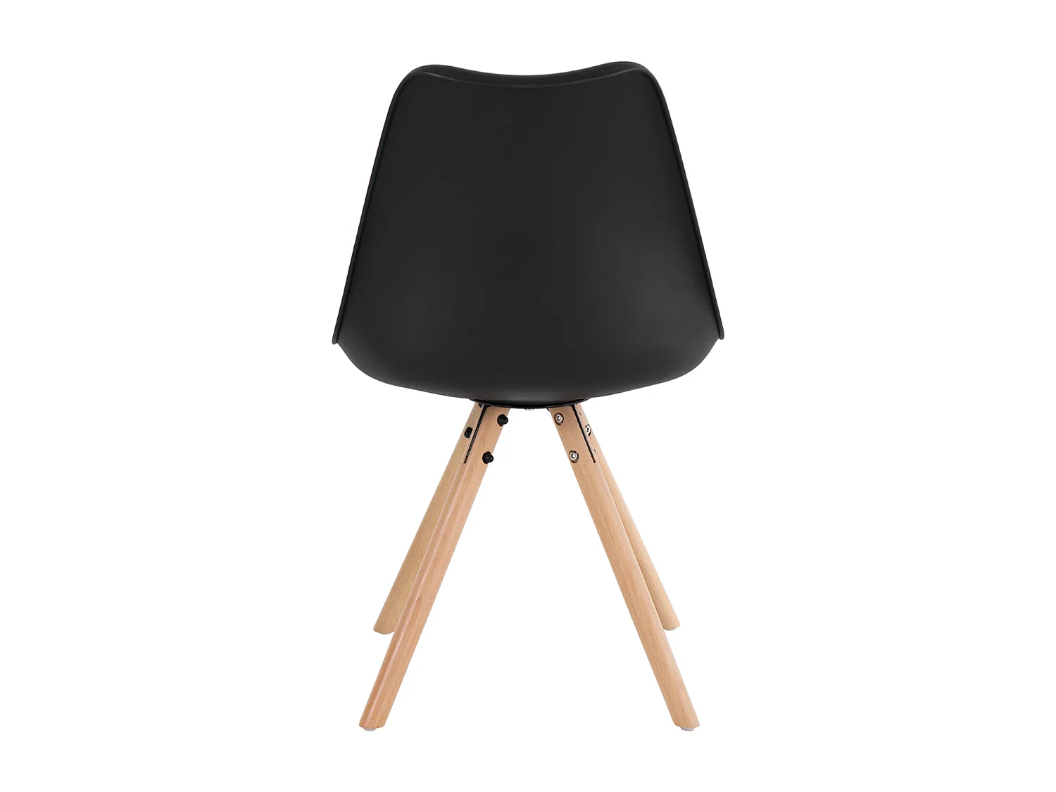 Chaise scandinave noir assise coussin simili cuir Norda