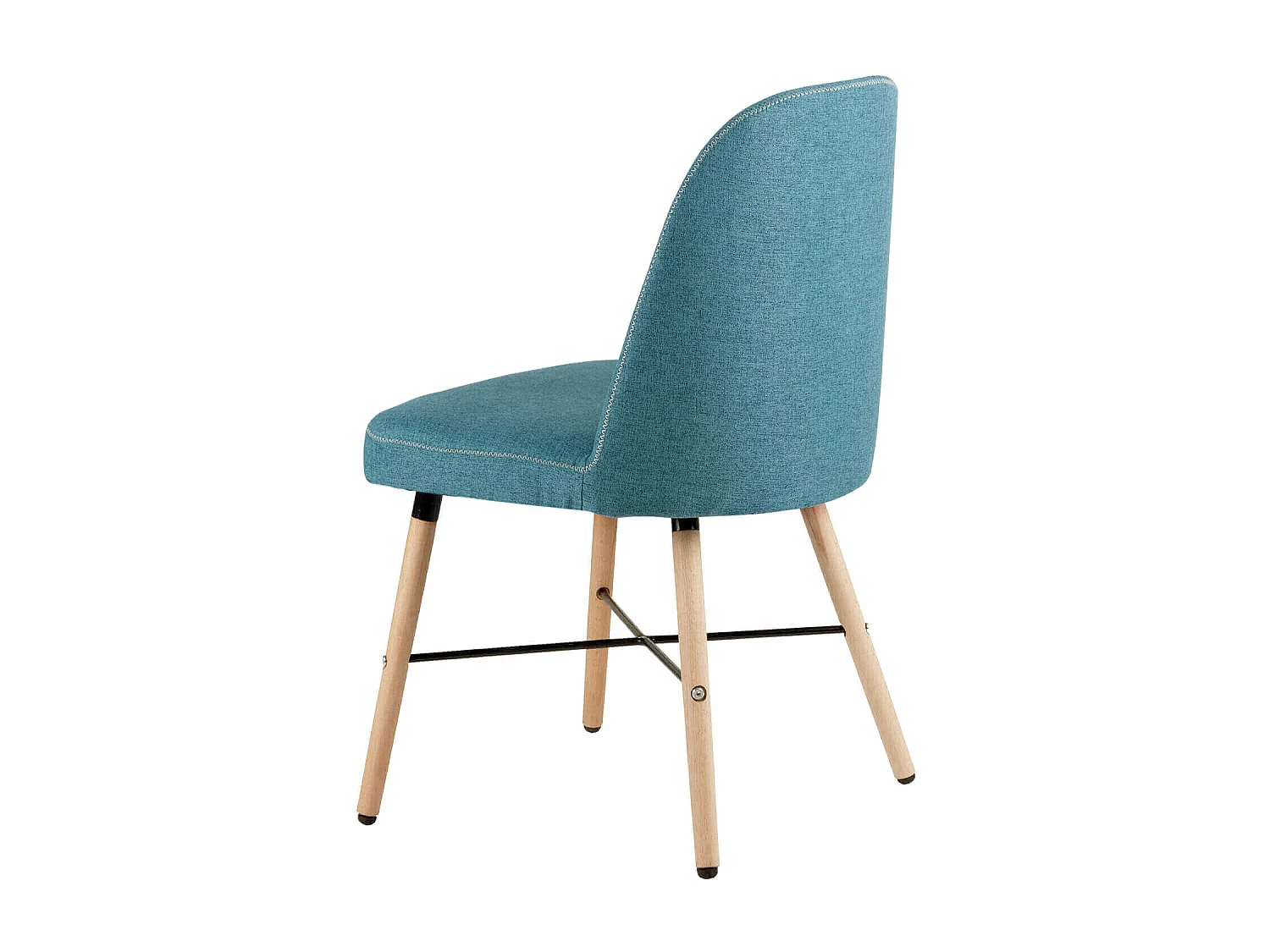 Chaise style scandinave en bois de hêtre et tissu Otrika-Couleur Bleu canard