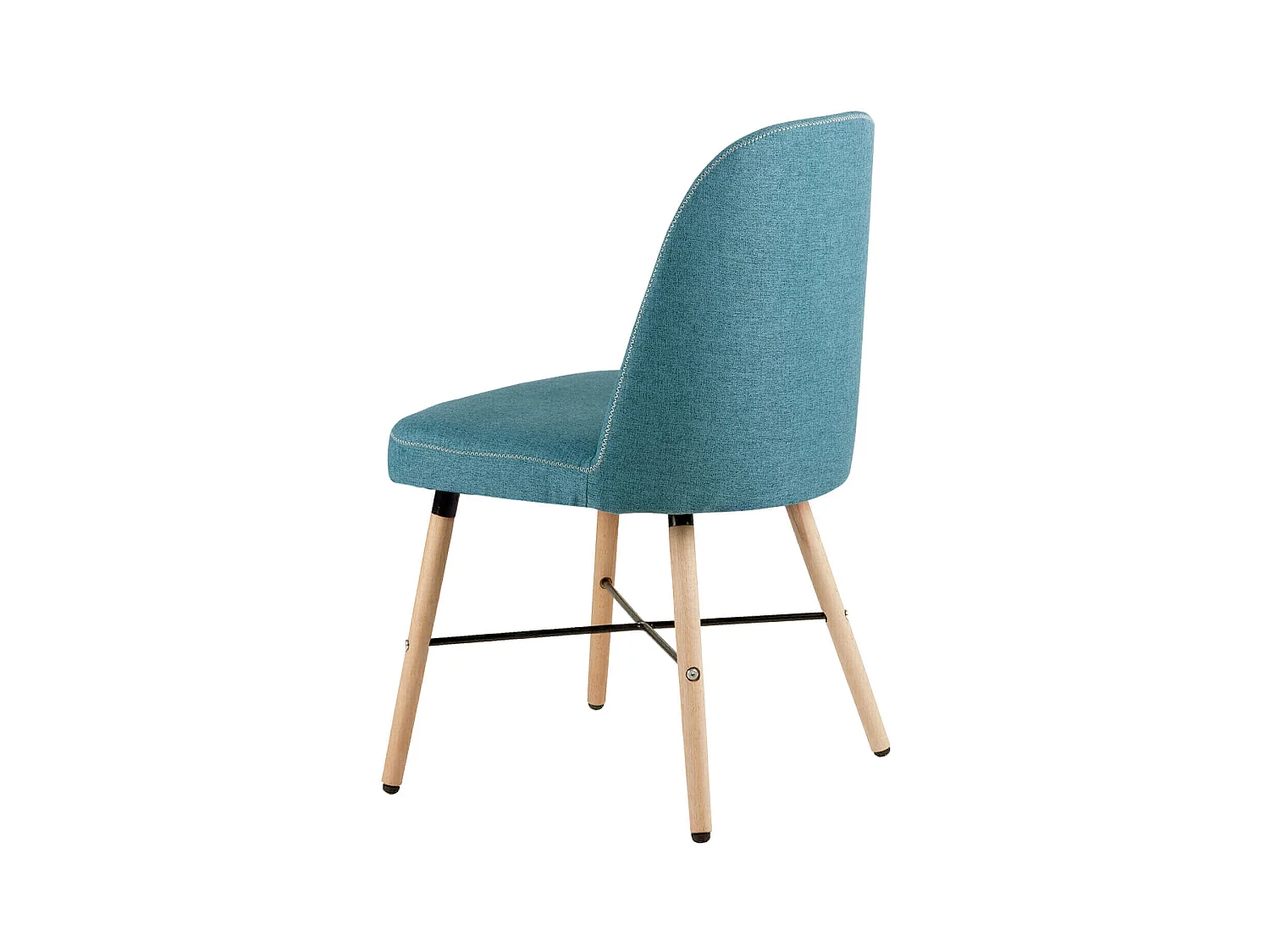 Chaise style scandinave en bois de hêtre et tissu Otrika-Couleur Bleu canard