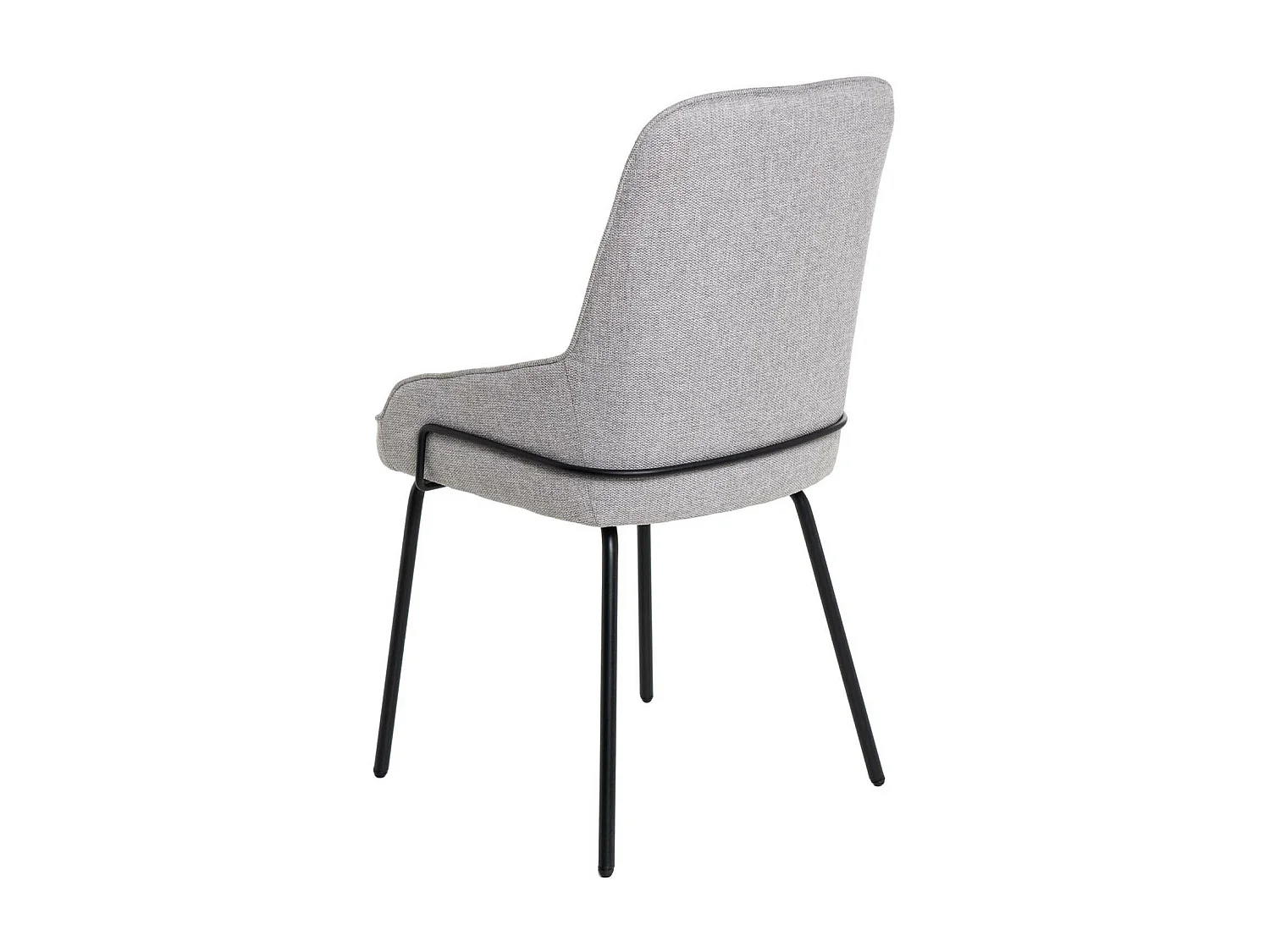 Silla moderna en tela gris claro y patas de metal negro Loven