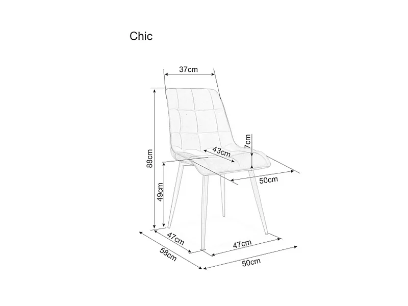 Krzesło tapicerowane CHIC D VELVET czarne