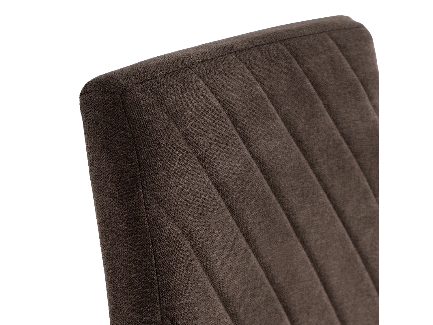 Chaise confort Teva – Tissu matelassé et pieds métal noir pour intérieur moderne-Couleur Marron