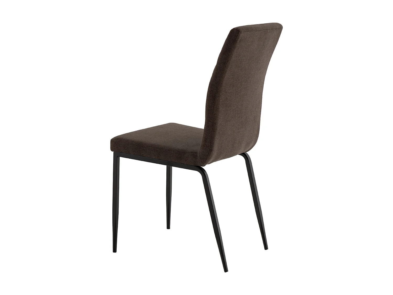 Chaise confort Teva – Tissu matelassé et pieds métal noir pour intérieur moderne-Couleur Marron