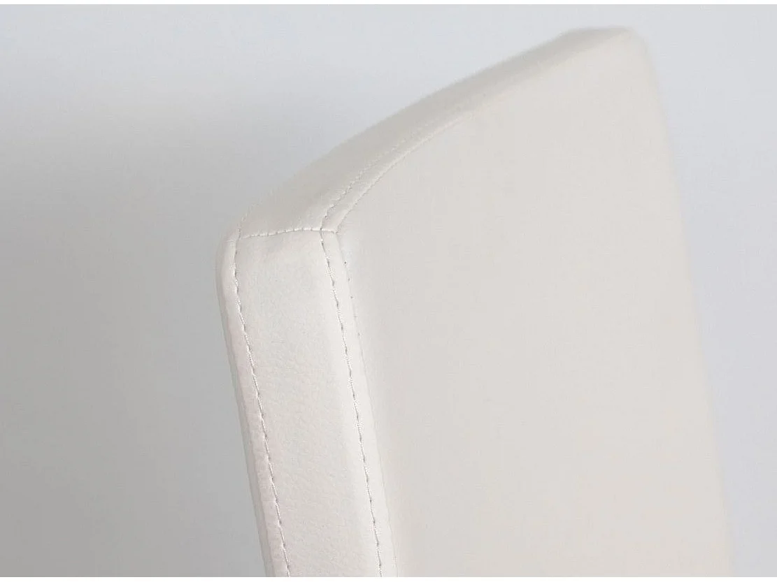 Chaise design simili cuir avec pieds entrelacés anthracite Artemis-Couleur Blanc