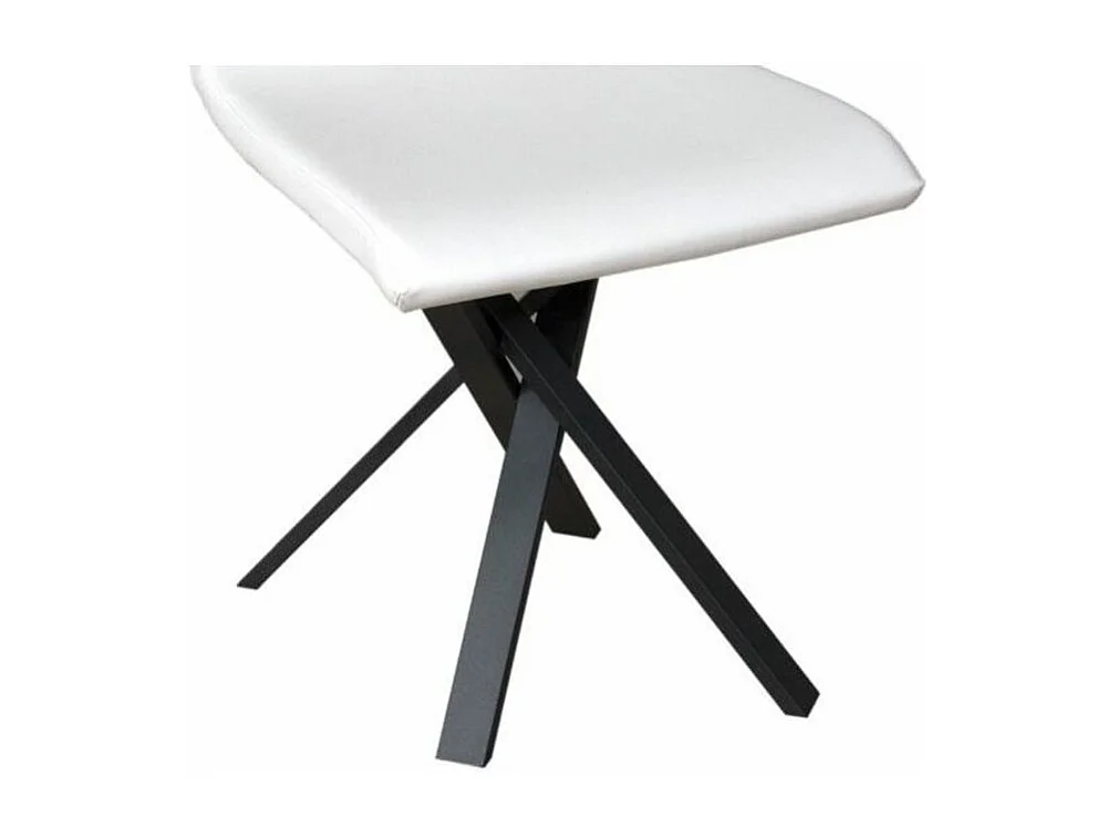 Chaise design simili cuir avec pieds entrelacés anthracite Artemis-Couleur Blanc